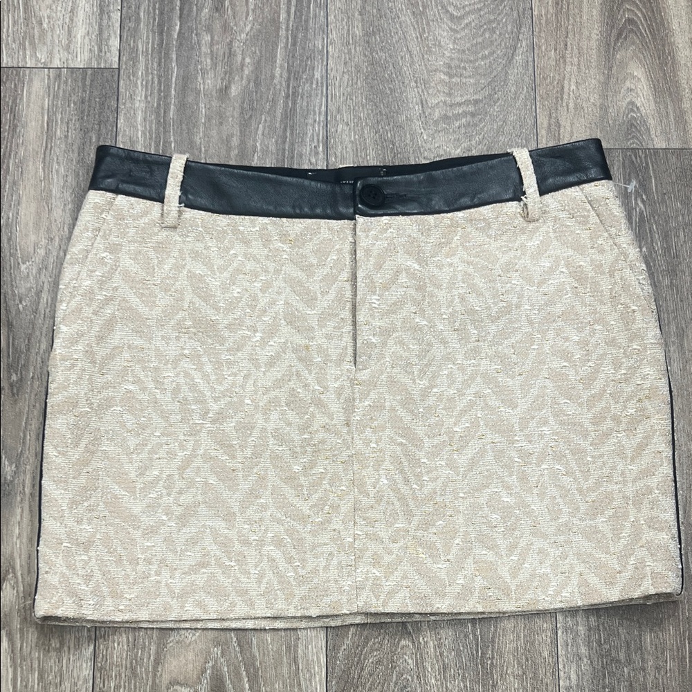 Zadig & Voltaire Cream and Black Mini Skirt